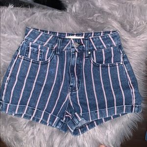 Pacsun Striped Mom Shorts